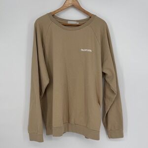 TALENTLESS Mens Beige Crewneck Long Sleeve Sweatshirt XXL Raglan Sleeve